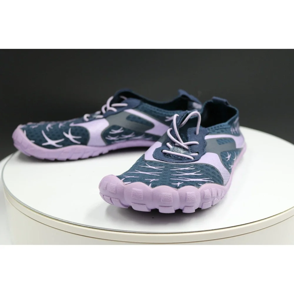 Merence Water Shoes Kids Sz 2.5 Navy Lavender Quick-Dry Mesh Sporty Aqua Sneaker